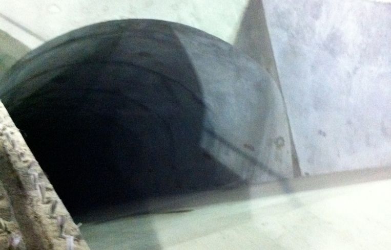 One of four wellways through which 17 escalators will bring commuters up 118 feet from the platforms to the concourse.