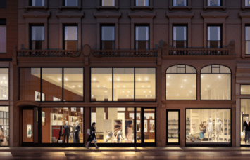 Rendering of the retail space at 935 Madison Avenue. 