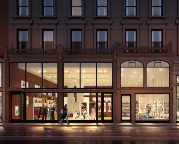 Rendering of the retail space at 935 Madison Avenue. 