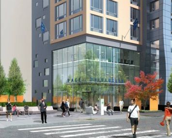 Rendering of the Pace dorm and public space at 33 Beekman Street. (Credit: Naftali Groups website)