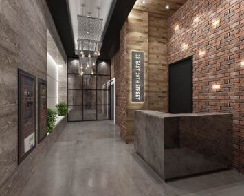 Rendering of lobby at 38 East 29th Street