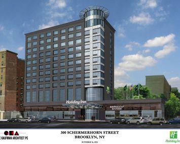 Rendering of Holiday Inn Brooklyn Nevins Station.