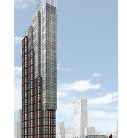 A rendering of the planned tower at Flatbush and Schermerhorn.