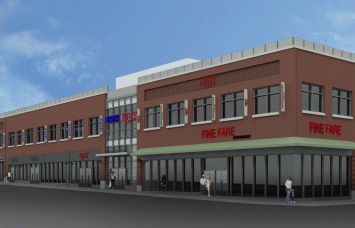 Rendering of Triangle Plaza Hub.