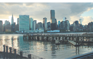 Hunters Point Park pier in Long Island City.