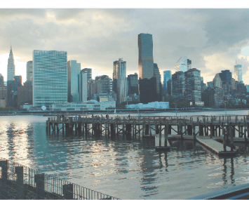 Hunters Point Park pier in Long Island City.