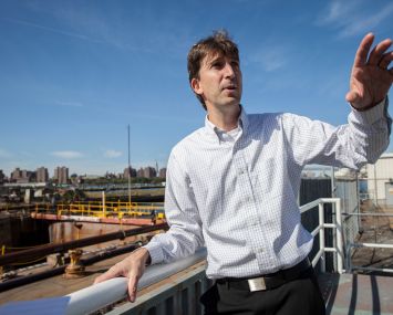 David Ehrenberg at a dock in the Navy Yard.