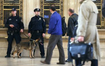 Increased Security In Grand Central Terminal after the Boston Marathon bombing. (Mario Tama/Getty Images)