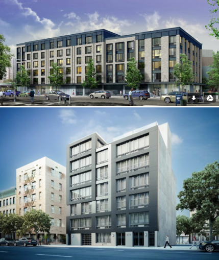 Renderings for 120 Union Avenue (above) and 577 Baltic Street.