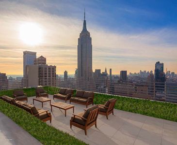 A newly added 1,000-square-foot terrace with views of the Empire State Building, Brooklyn and the Statue of Liberty.