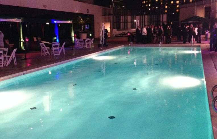 An MBA CREF pool party (Photo: Damian Ghigliotty).