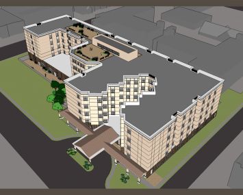 Woodmere Rehabilitation and Healthcare Facility rendering.