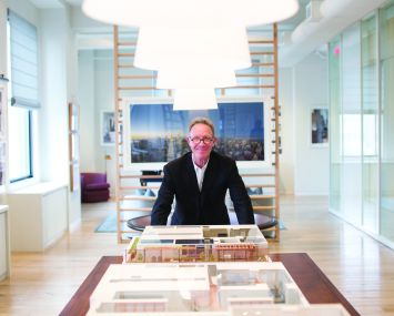 Developer Bruce Eichner in the sales gallery for 45 East 22nd Street.
