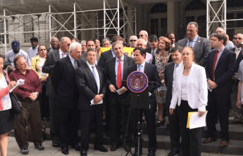 Today's press conference outside of City Hall. 