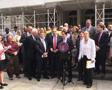 Today's press conference outside of City Hall. 