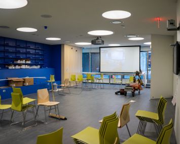 The cafeteria in the new upper school (Photo: Jake Naughton).