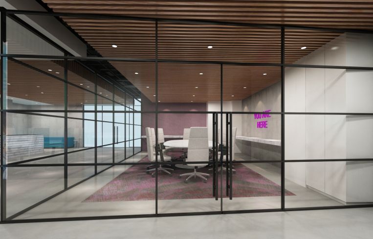 A rendering of a room at Convene's space in 237 Park Avenue.