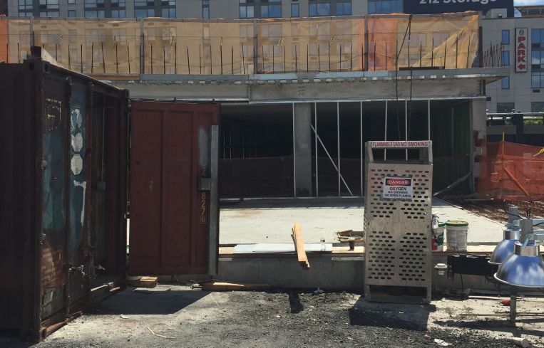 The site of Hudson Yard's future culture shed, which will include a retractable roof that can cover the plaza.
