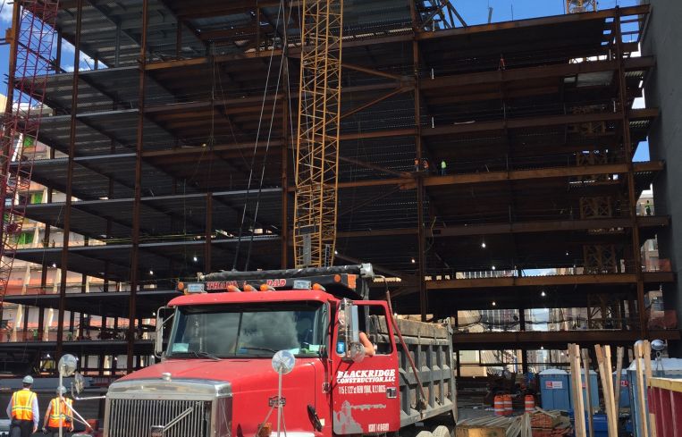 The site of Hudson Yards retail. The roof will have a cogeneration plant on the roof. "Sixty-five percent of the energy will be created on site," Mr. Samuelian explained.