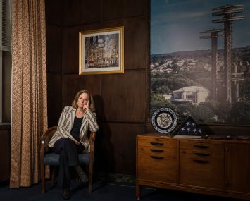 Queens Borough President Melinda Katz in her office (Photo: Sasha Maslov/For Commercial Observer).