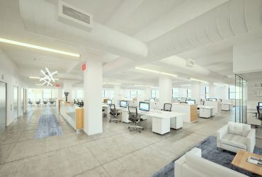 Rendering of DKI's space revitalized at 550 Seventh Avenue. 