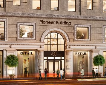 Rendering of the Pioneer Building at 41 Flatbush Avenue in Downtown Brooklyn.