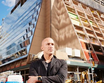 Joshua Prince Ramus of REX Architecture stands in front of 450 West 33rd Street
(Photo: Yvonne Albinowski/ For Commercial Observer).