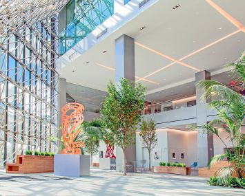 South Street Atrium Lobby at 180 Maiden Lane with Professionally-Curated Rotating Art Galleries