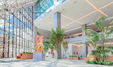 South Street Atrium Lobby at 180 Maiden Lane with Professionally-Curated Rotating Art Galleries