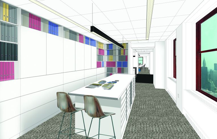 The library area will have less room for books than before (Rendering: Corgan).