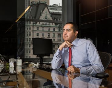 Don Peebles in his office at 745 Fifth Avenue (Photo: Sasha Maslov/ for Commercial Observer). 