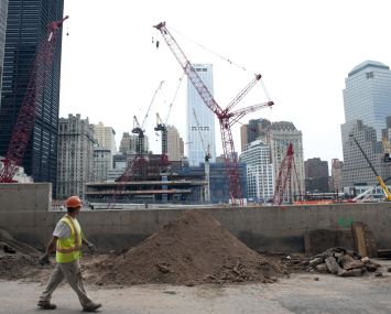 A Lower Manhattan construction site. Photo: DON EMMERT/AFP/Getty Images