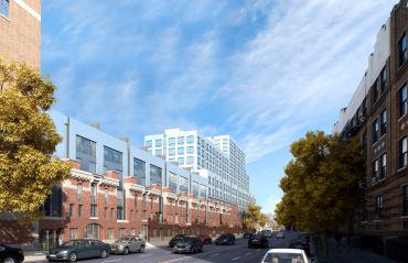 President Street angle of the redeveloped Bedford Union Armory (Rendering: BFC Partners). 