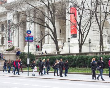 Bus shelters are slated for areas such as outside of the New York Public Library's main branch.