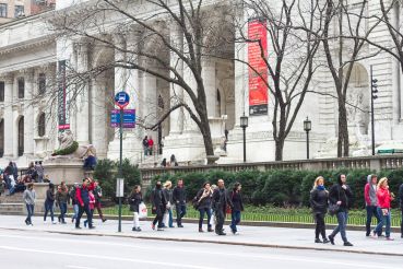 Bus shelters are slated for areas such as outside of the New York Public Library's main branch.