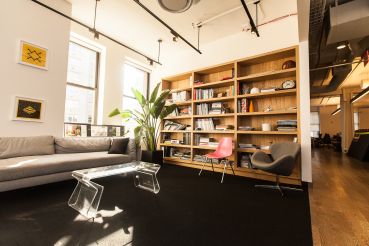 The fifth floor of Compass' office houses the app-based brokerages engineers, and has break out spaces for the tech workers (Photo: Emily Assiran/Commercial Observer).