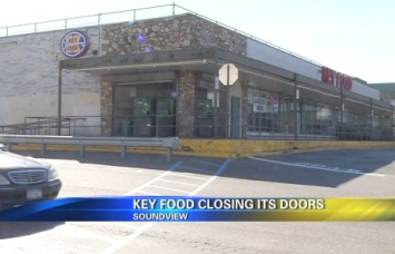 ShopRite will replace Key Note in Bruckner Plaza. Key Note closed there last October (Photo: Screen grab from From News 12 in the Bronx pre-closure).