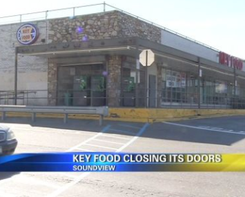 ShopRite will replace Key Note in Bruckner Plaza. Key Note closed there last October (Photo: Screen grab from From News 12 in the Bronx pre-closure).