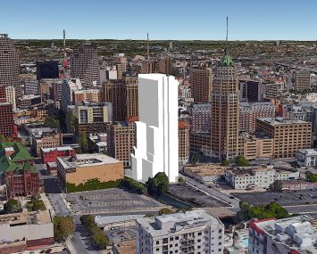 A rendering of Villita Tower at 120 Villita Street in San Antonio, Texas.