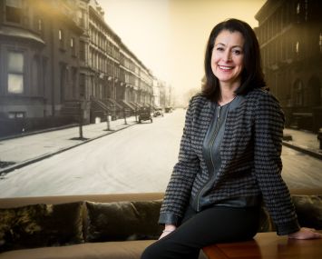 Betty Castro in her offices at 205 Montague Street in Brooklyn (Photo: Michael Nagle/ For Commercial Observer.)