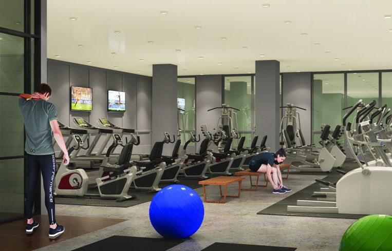 The gym will be part of the "The Club" (Rendering: Real Estate Arts).