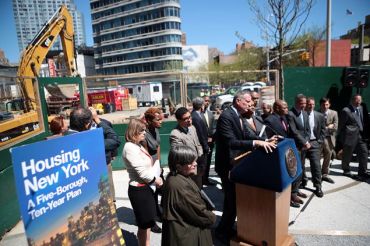 Mayor Bill de Blasio unveiling his affordable housing plan (Photo: Ed Reed for the Office of Mayor Bill de Blasio).