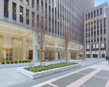A rendering of the restored exterior of 1221 Avenue of the Americas.