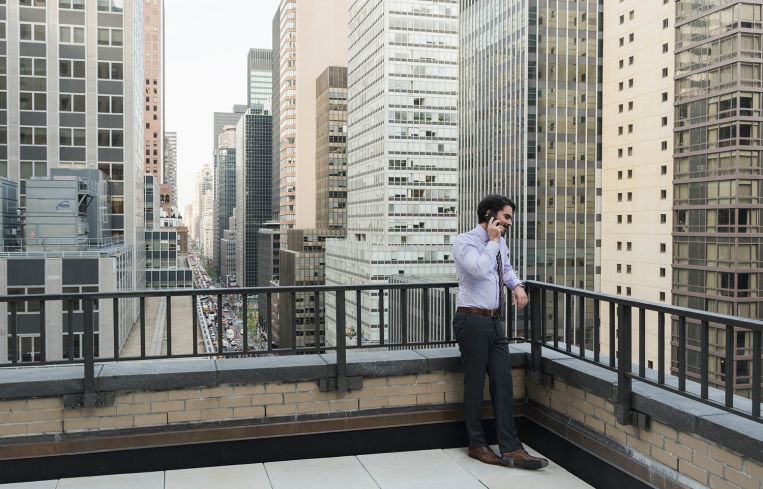 Workers can escape the office briefly through UNOPS' new terrace (Photo: Sasha Maslov/ For Commercial Observer).