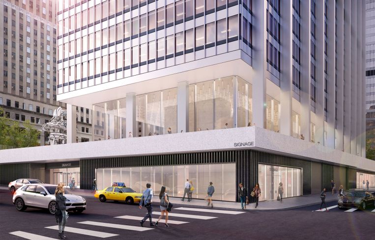 The ground floor of the building will be renovated for retail as well (Rendering: Fosun Property Holdings).