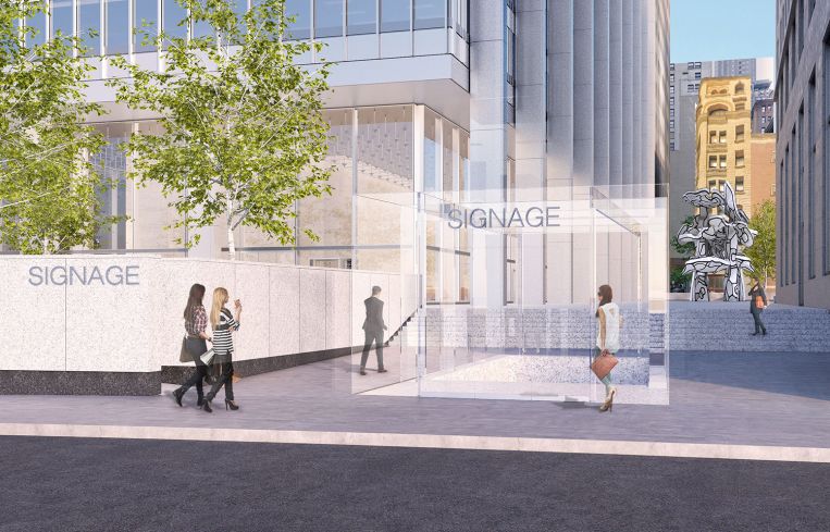 Another glassy entrance on Nassau Street (Rendering: Fosun Property Holdings).