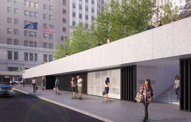 The view from William Street of the ground-floor retail portion (Rendering: Fosun Property Holdings).