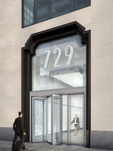 Rendering of the new entrance to 729 Seventh Avenue.