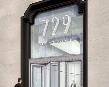 Rendering of the new entrance to 729 Seventh Avenue.