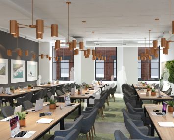 Primary's open space at 26 Broadway can fit more than 100 members (Rendering: Primary).